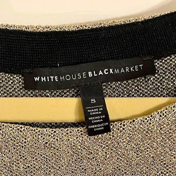 WHBM Black & Gold Metallic Ombre Lurex Pullover Sweater Size Small ✨🖤🥂 - Picture 8 of 12